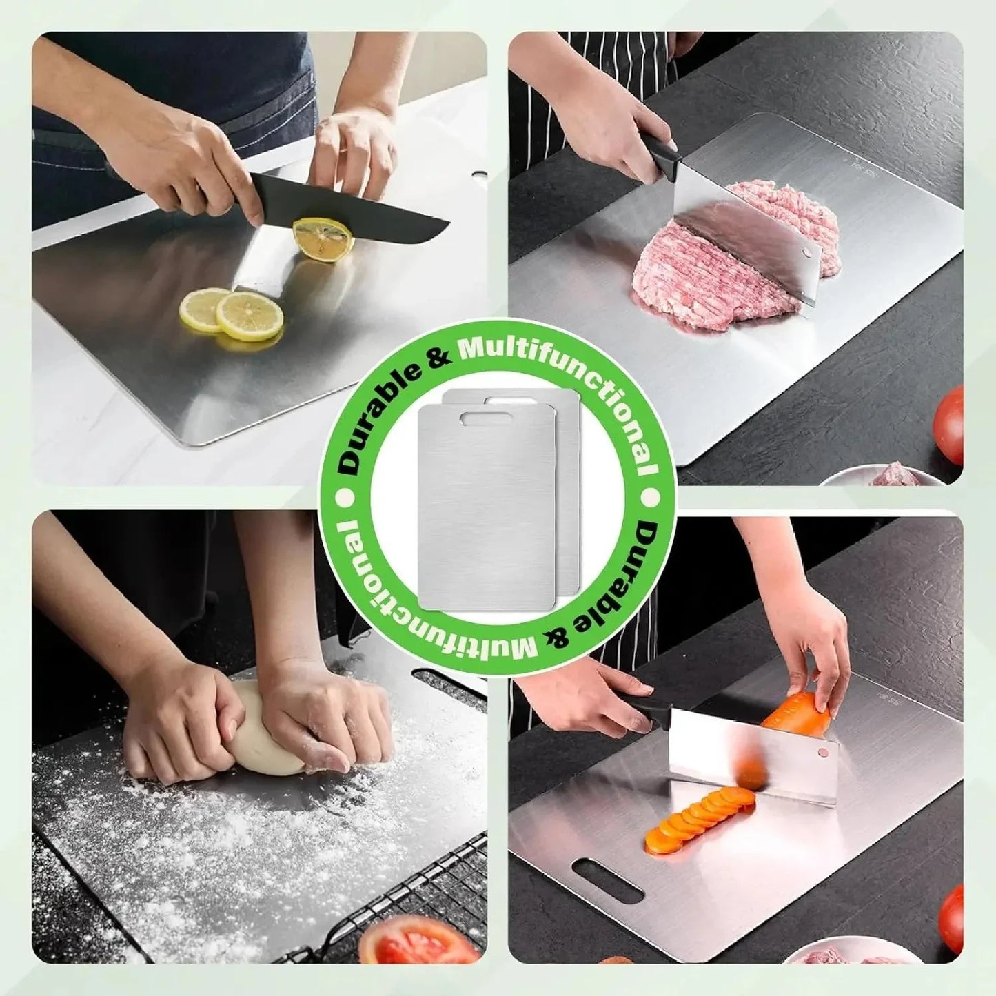 2025 Viral PureSteel™ Cutting Board - Hygienic Stainless Steel Bacteria-Free Kitchen Dazzle