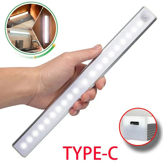 2025 Viral Magnetic Motion Sensor LED Light - Rechargeable Type-C Cabinet Stair Closet Night Light Dazzle