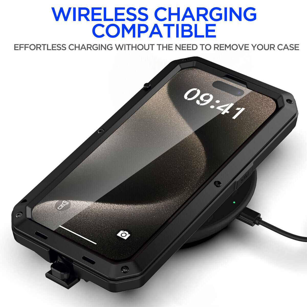 2025 Viral iPhone 14 Pro Case Gorilla Glass Full Metal Aluminum - Rugged 9H Tempered Drop Proof Dazzle