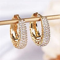 2025 Viral Luxury Hollow Gold Hoop Earrings for Women - Sparkling CZ Dazzle Trendy Statement Jewelry